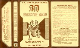 Box cover for 3d Monster Maze on the Sinclair ZX-81.