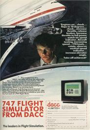Advert for 747 Flight Simulator on the Sinclair ZX Spectrum.