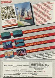 Advert for After Shock on the Sinclair ZX Spectrum.