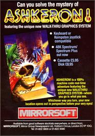 Advert for Ashkeron! on the Sinclair ZX Spectrum.