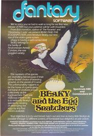 Advert for Beaky And The Egg Snatchers on the Sinclair ZX Spectrum.