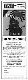 Advert for Centimunch on the Sinclair ZX Spectrum.