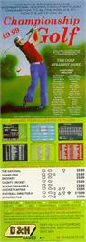 Advert for Championship Golf on the Sinclair ZX Spectrum.