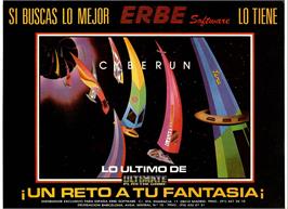 Advert for Cyberun on the Sinclair ZX Spectrum.