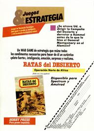 Advert for Desert Rats on the Sinclair ZX Spectrum.