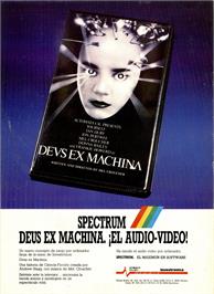 Advert for Deus Ex Machina on the Sinclair ZX Spectrum.