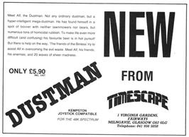 Advert for Dustman on the Sinclair ZX Spectrum.