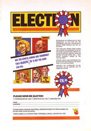 Advert for Election on the Sinclair ZX Spectrum.
