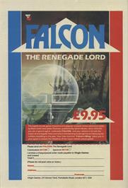 Advert for Falcon: The Renegade Lord on the Sinclair ZX Spectrum.