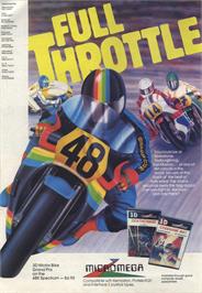 Advert for Full Throttle on the Sinclair ZX Spectrum.