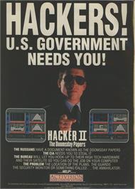 Advert for Hacker 2 - The Doomsday Papers on the Sinclair ZX Spectrum.