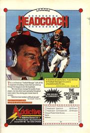 Advert for Head Coach on the Sinclair ZX Spectrum.