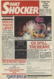 Advert for Hocus Focus on the Sinclair ZX Spectrum.