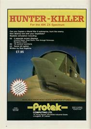 Advert for Hunter Killer on the MSX.