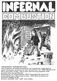 Advert for Infernal Combustion on the Sinclair ZX Spectrum.