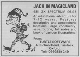 Advert for Jack In Magicland on the Sinclair ZX Spectrum.