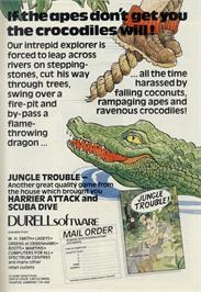 Advert for Jungle Trouble on the Commodore 64.