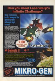 Advert for Laserwarp on the Sinclair ZX Spectrum.
