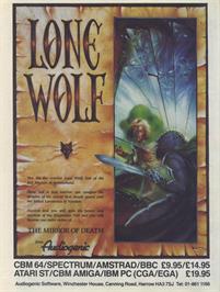 Advert for Lone Wolf - The Mirror Of Death on the Commodore 64.