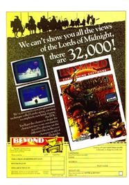 Advert for Lords Of Midnight on the Sinclair ZX Spectrum.