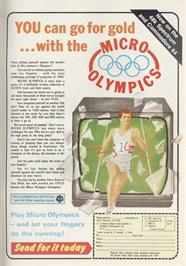 Advert for Micro Olympics on the Sinclair ZX Spectrum.