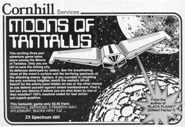 Advert for Moons Of Tantalus on the Sinclair ZX Spectrum.