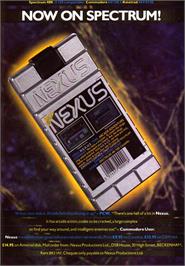 Advert for N.E.X.U.S. on the Sinclair ZX Spectrum.