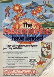 Advert for Paratroopers on the Commodore VIC-20.