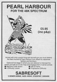 Advert for Pearl Harbour on the Sinclair ZX Spectrum.