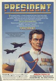 Advert for President 2 on the Sinclair ZX Spectrum.