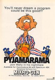 Advert for Pyjamarama on the Sinclair ZX Spectrum.