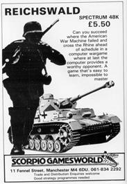 Advert for Reichswald on the Sinclair ZX Spectrum.