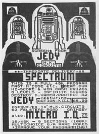 Advert for Return Of The Jedy on the Sinclair ZX Spectrum.