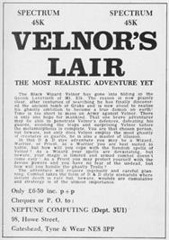 Advert for Velnor's Lair on the Tangerine Oric.