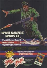 Advert for Who Dares Wins II on the Sinclair ZX Spectrum.