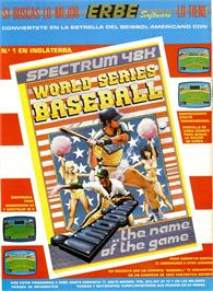 Advert for World Series Baseball on the Sinclair ZX Spectrum.
