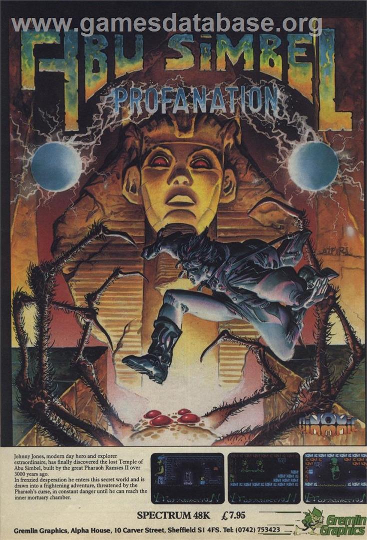 Abu Simbel Profanation - Sinclair ZX Spectrum - Artwork - Advert