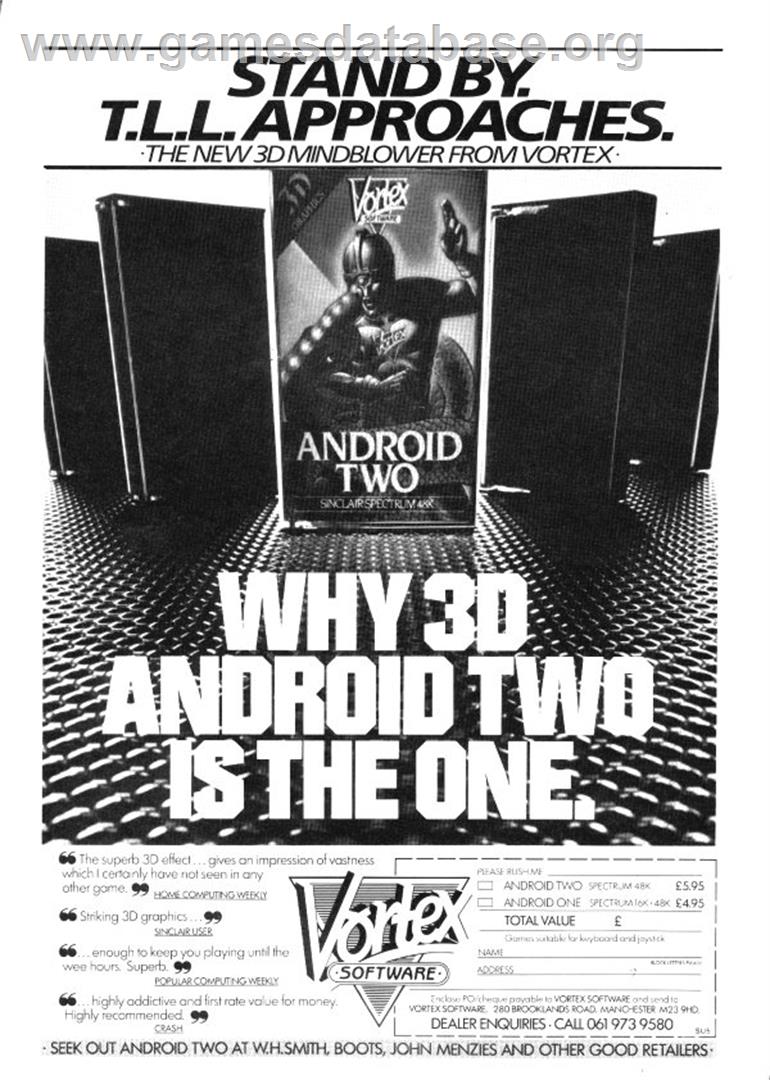 Android Two - Sinclair ZX Spectrum - Artwork - Advert