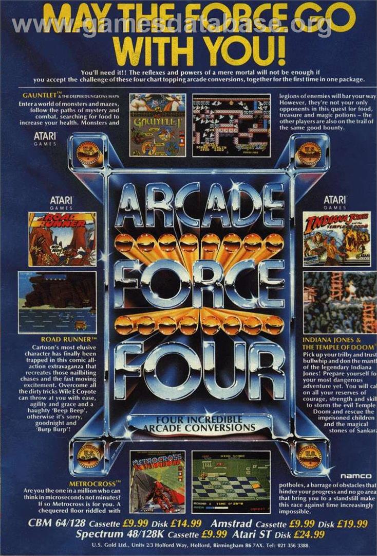 Arcade Force Four - Sinclair ZX Spectrum - Artwork - Advert