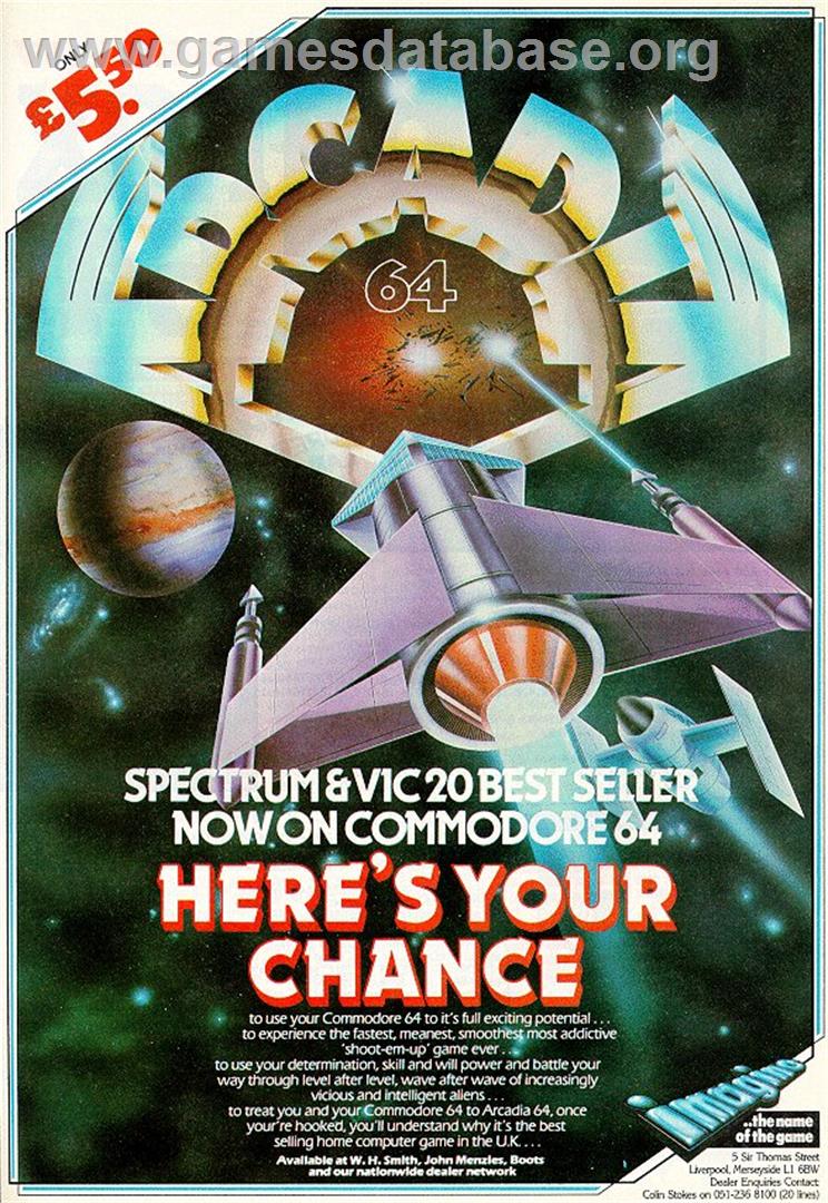Arcadia - Commodore Amiga - Artwork - Advert