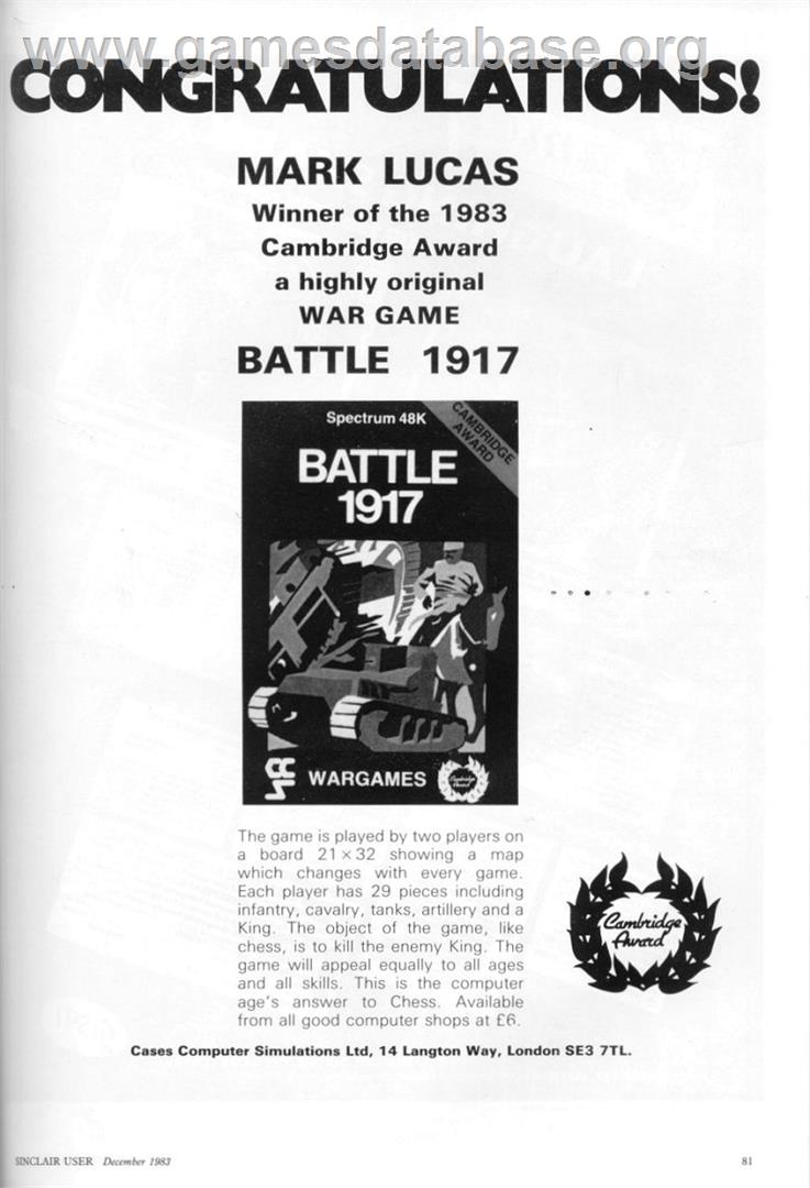 Battle - Sinclair ZX Spectrum - Artwork - Advert