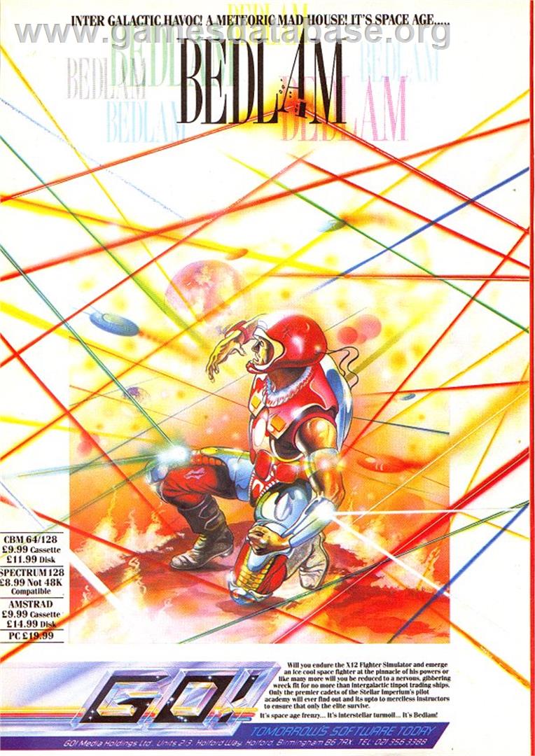 Bedlam (Go!) - Sinclair ZX Spectrum - Artwork - Advert