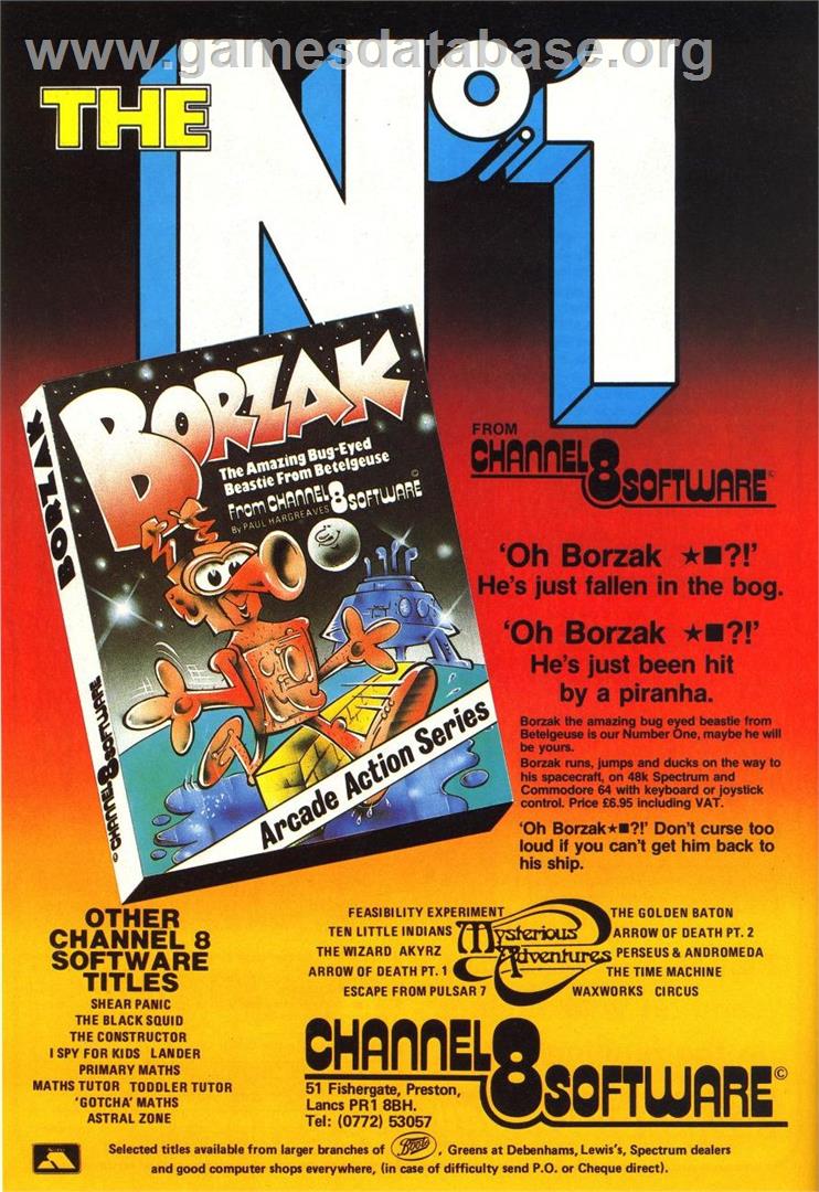 Borzak - Sinclair ZX Spectrum - Artwork - Advert