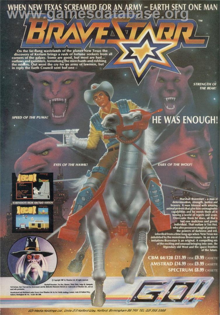 BraveStarr - Sinclair ZX Spectrum - Artwork - Advert