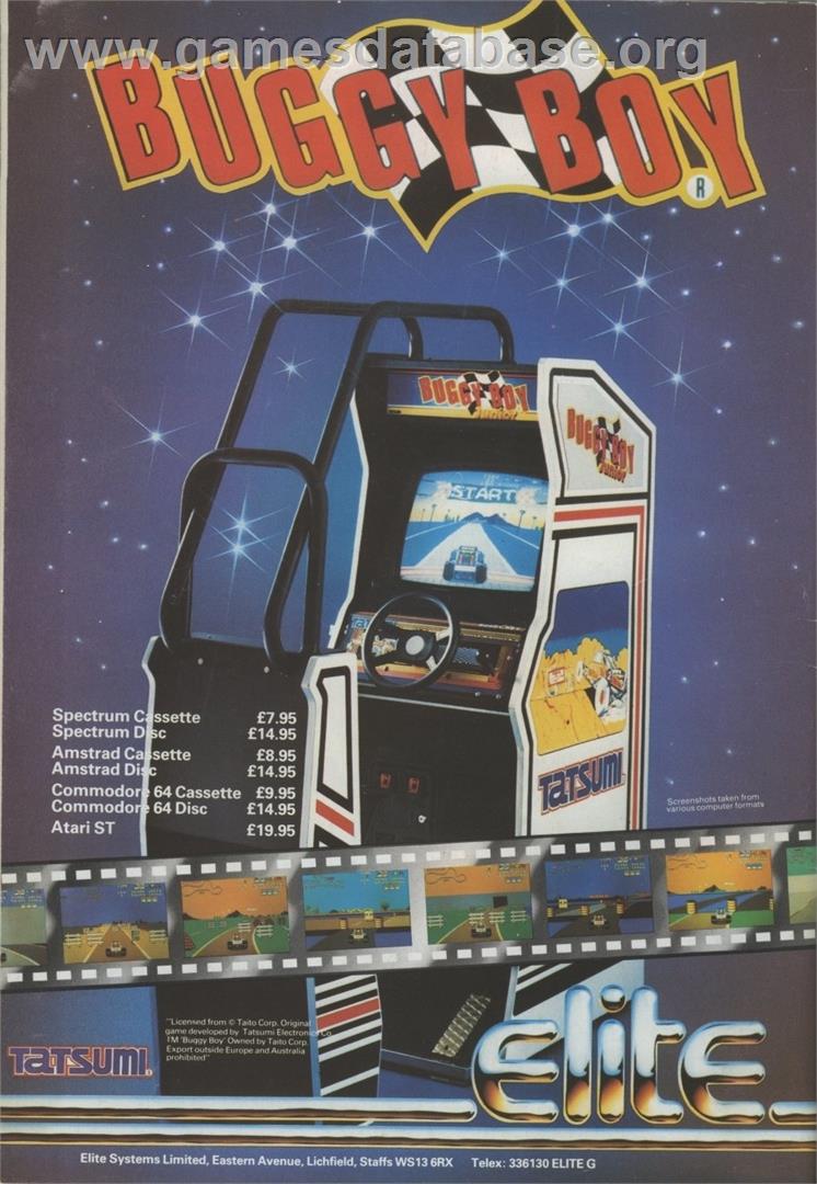 Buggy Boy - Commodore Amiga - Artwork - Advert
