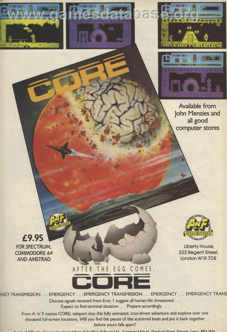 CORE - Sinclair ZX Spectrum - Artwork - Advert