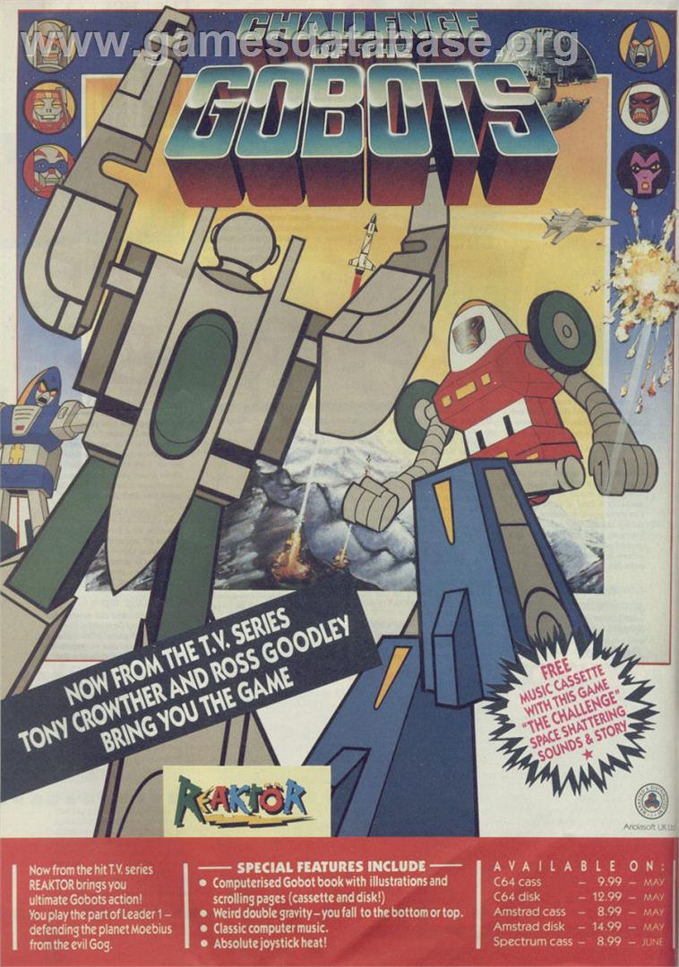 Challenge Of The Gobots - Amstrad CPC - Artwork - Advert