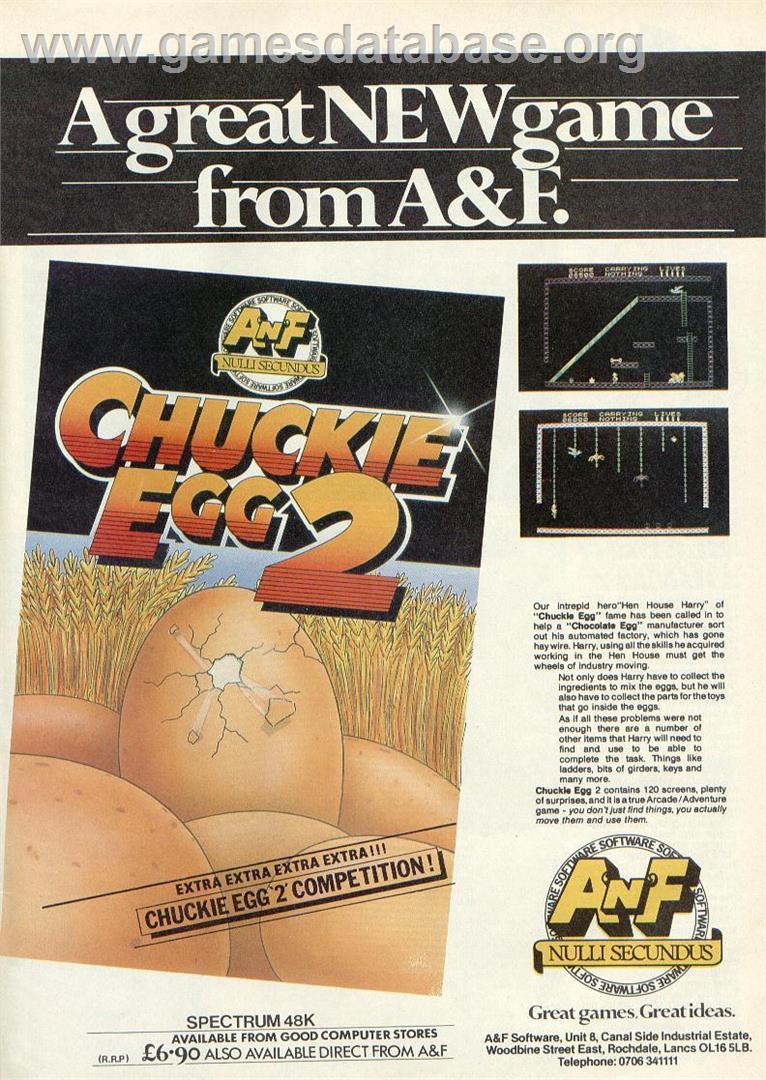 Chuckie Egg 2 - Sinclair ZX Spectrum - Artwork - Advert