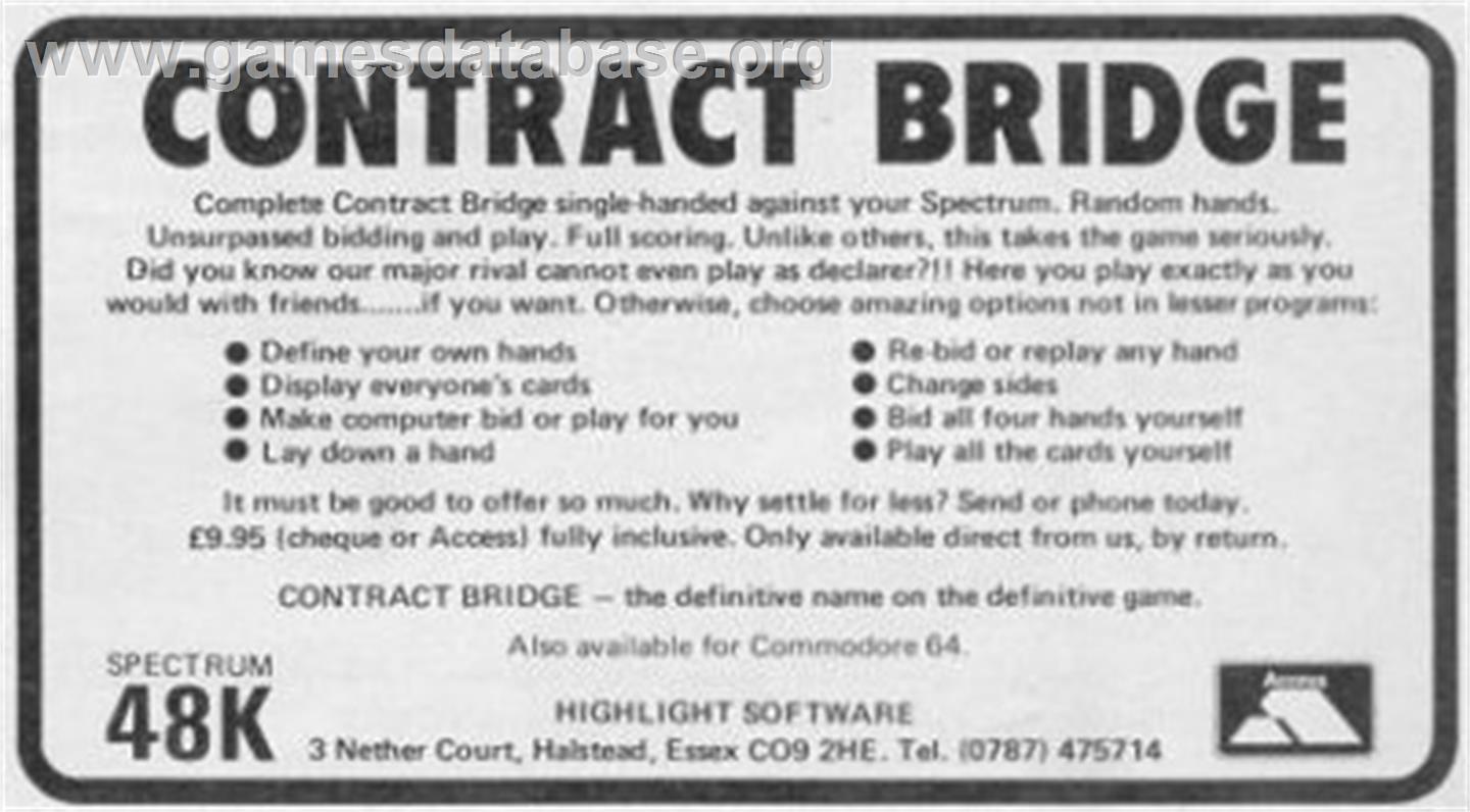 Contract Bridge - MSX - Artwork - Advert