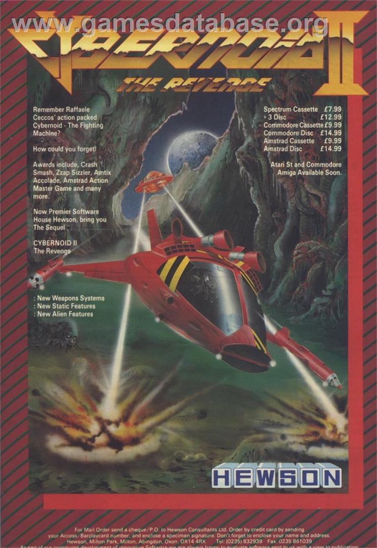 Cybernoid 2: The Revenge - Sinclair ZX Spectrum - Artwork - Advert